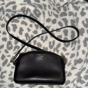Kate Spade Elegant Black Leather and Chain Detail Crossbody Bag
